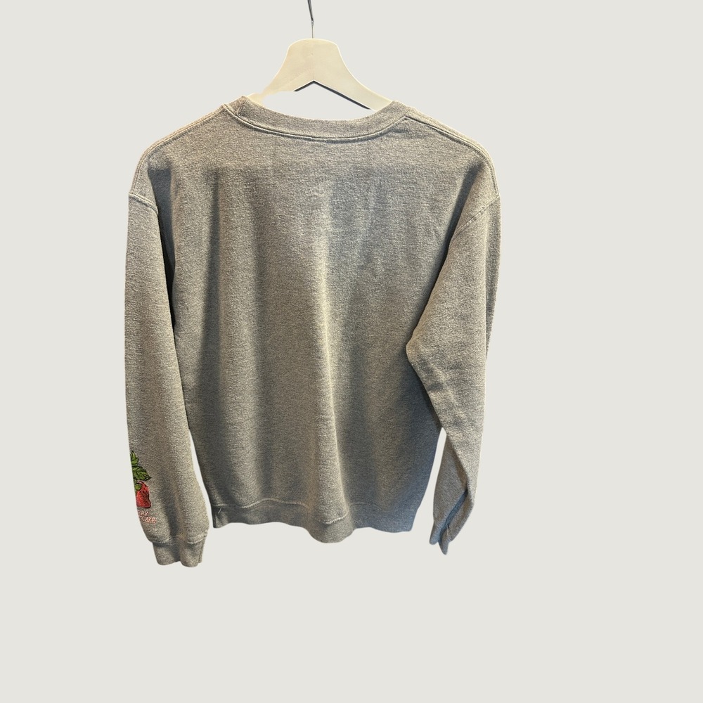 Strawberry Shortcake Graphic Sweatshirt Gray Small Embroidered Sleeve Pullover - Picture 11 of 11